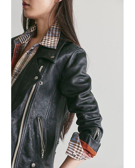 Free People Green We The Free Jealousy Leather Moto Jacket