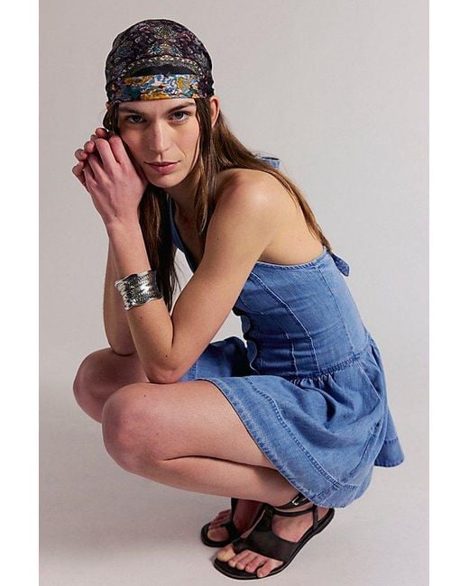 Free People Blue Clean Break Denim Mini Dress
