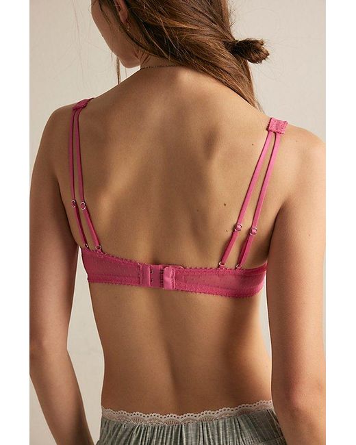 Intimately By Free People Red Fiona Mesh Demi Underwire Bra By
