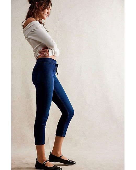Free People Multicolor Knockout Mid-rise Crop Jeans At Free People In Dark And Stormy, Size: Xs