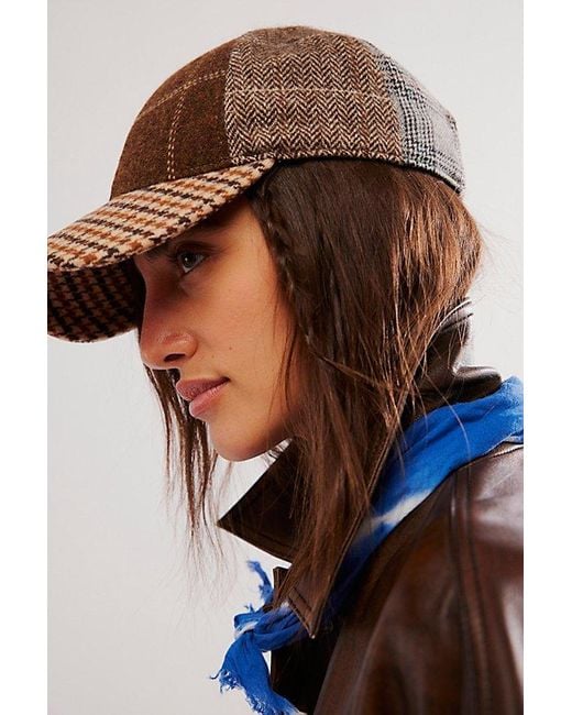 Free People Brown Letterman Plaid Cap