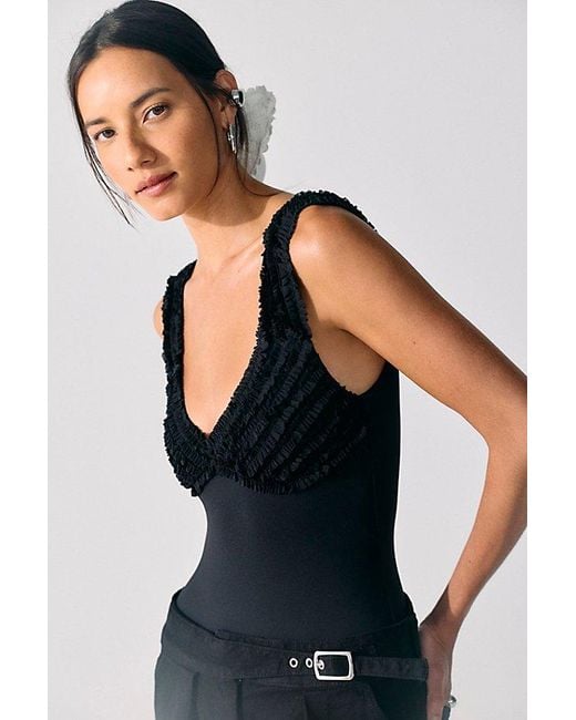 Intimately By Free People Black Party Favor Bodysuit By