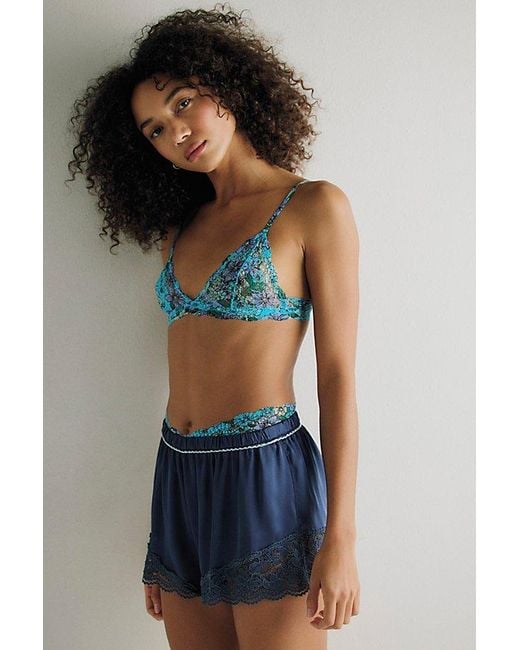 Intimately By Free People Blue This Or That Printed Triangle Bralette By