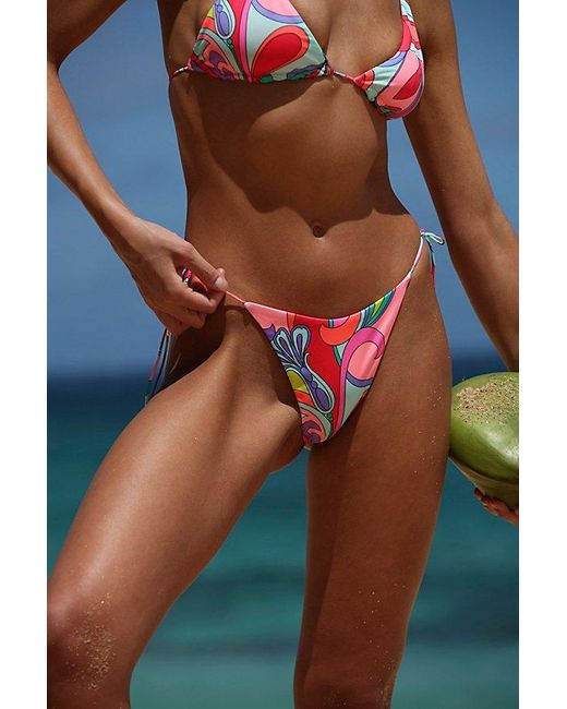 Beach Riot Blue Fleur Tie-Side Bikini Bottoms