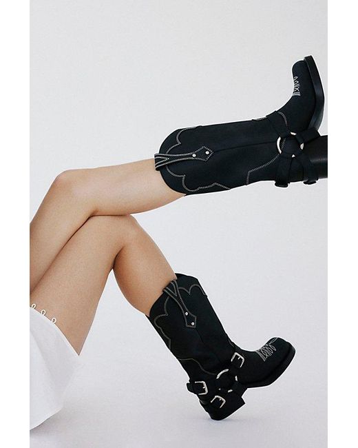 Jeffrey Campbell Blue X Fp X Understated Leather Motoboy Boots