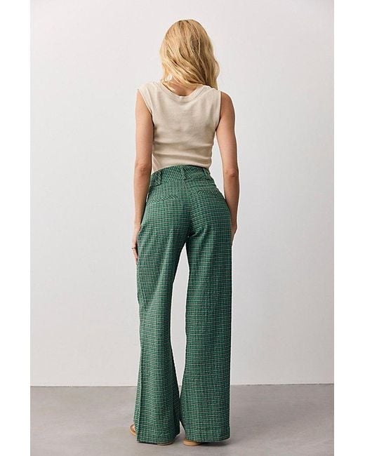 Free People Blue Time Flies Low-Rise Clean Trousers