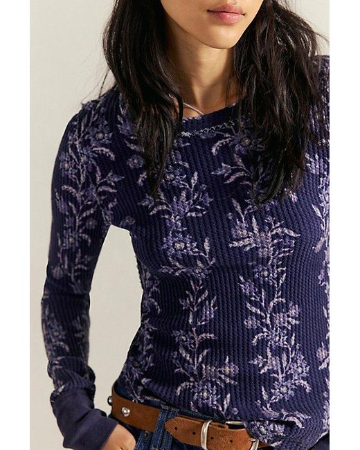 Free People Blue Pretty Little Thermal