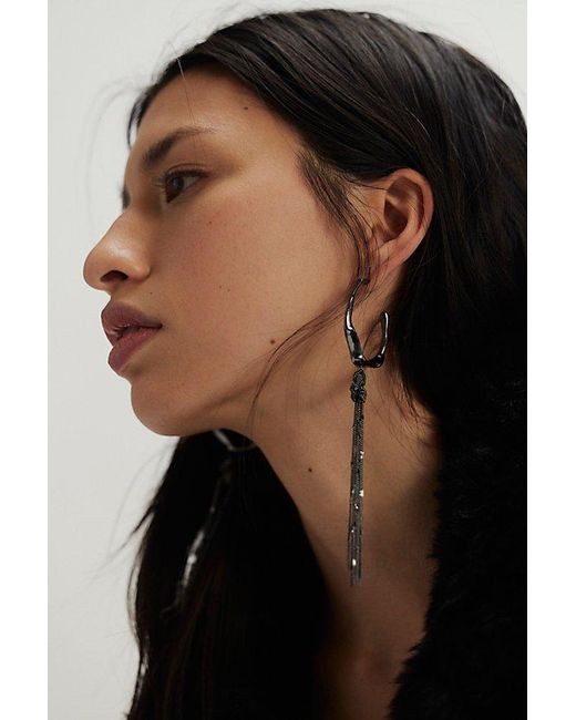 Free People Black Trixie Fringe Dangles