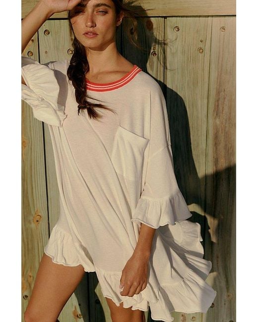 Free People Multicolor Campus Classic Tee Mini Dress