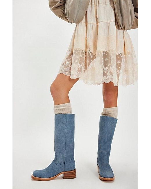 Frye Blue Campus 14L Denim Boots