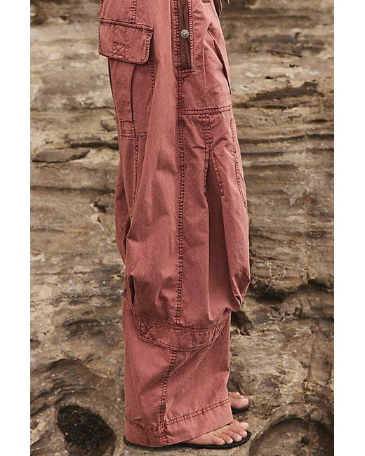 Free People Brown Onset Pull-On Cargo Pants