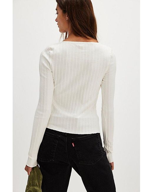 Free People White Tilly Long-sleeve Cardi