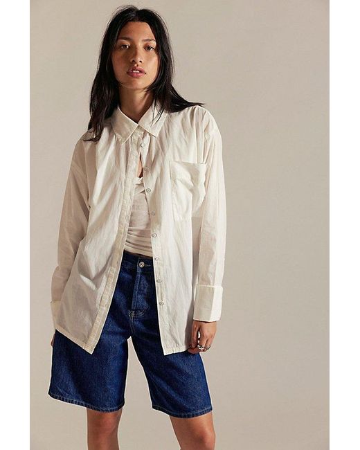 Free People Natural Hallie French Cuff Shirt