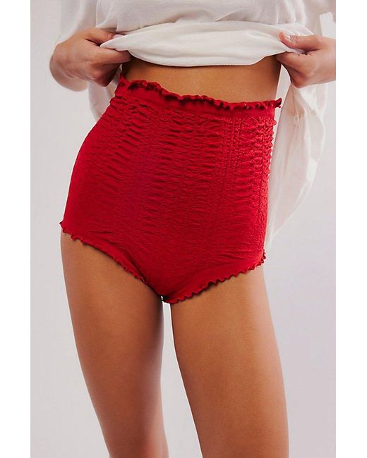 Free People Red Chloe Ruched Shortie