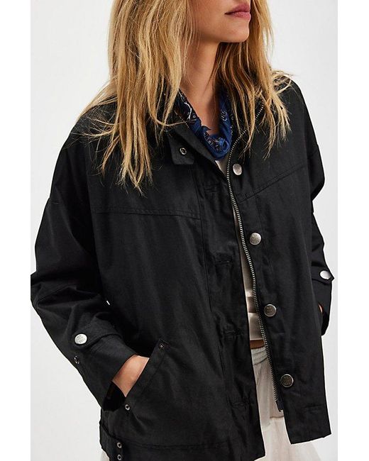 Free People Black Cori Waxed Jacket