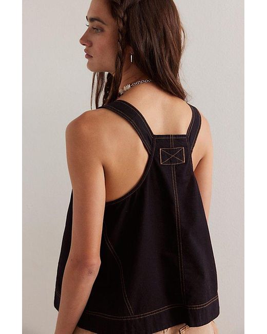 Free People Black We The Free Overall Smock Linen Top