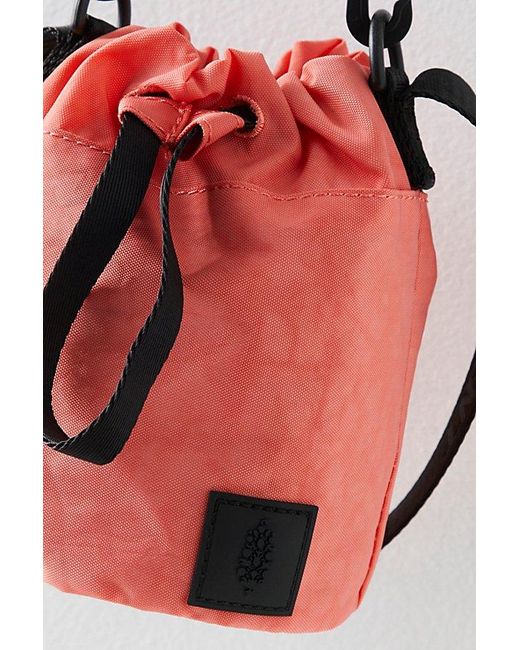 Free People Red Road Runner Recycled Nylon Bucket Bag