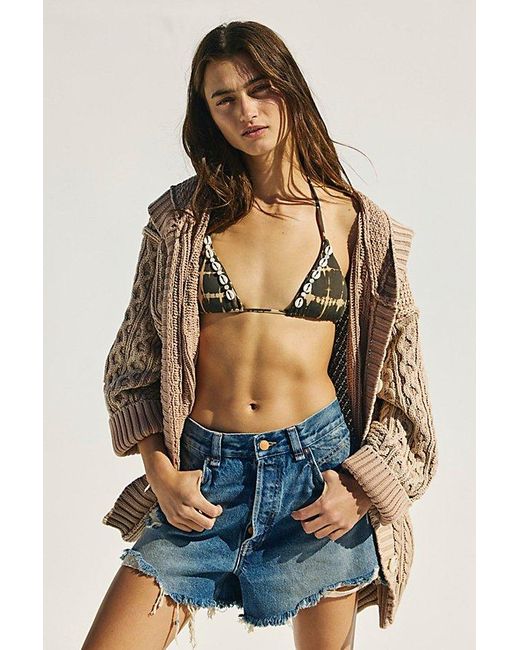 It's Now Cool Blue The Triangle Bikini Top At Free People In Riptide, Size: Small