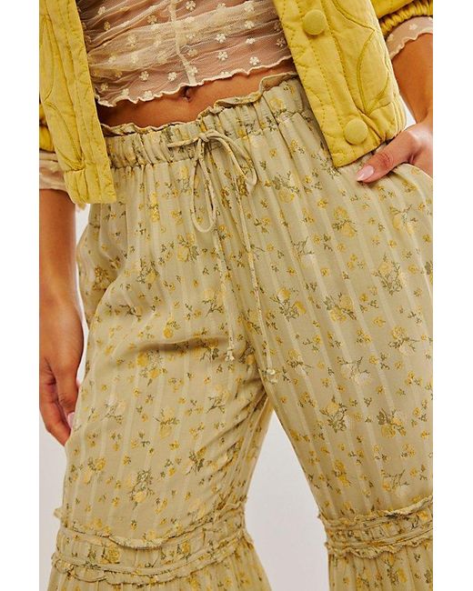 Free People Yellow Emmaline Tiered Pull-on Pants