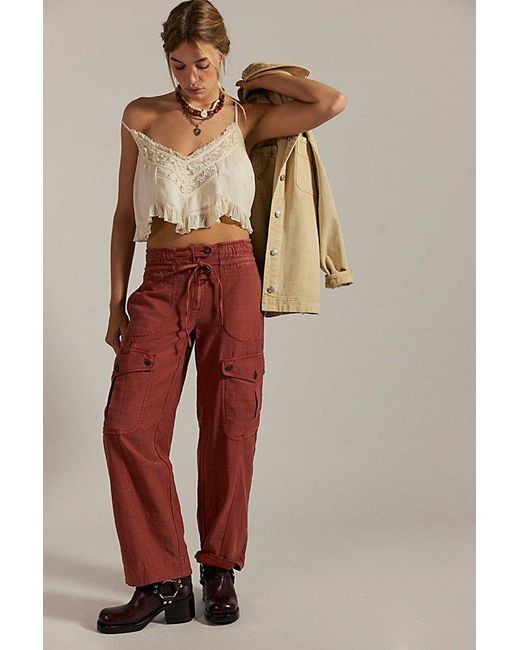 Free People Multicolor Park Ave Pull-On Cargo Pants