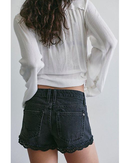 Free People Black Cali Lace Shorties