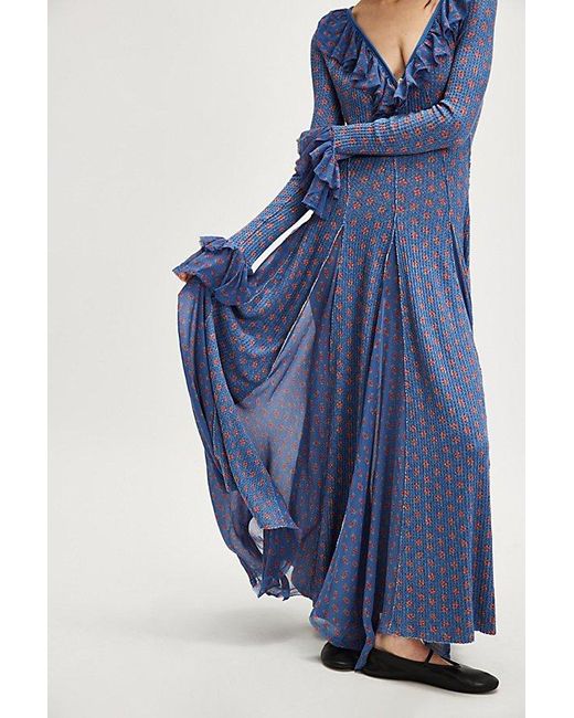 Free People Blue Annalise Maxi Dress