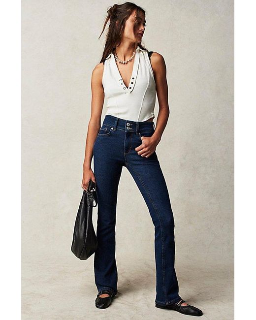 Free People Blue We The Free Shayla Skinny Flare Jeans