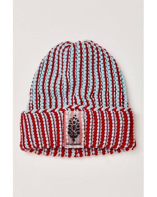 Free People Red Apres Ski Knit Beanie