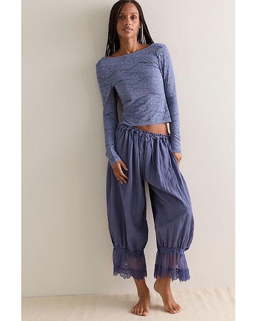 Intimately By Free People Blue Smooth Talking Long Sleeve Top By
