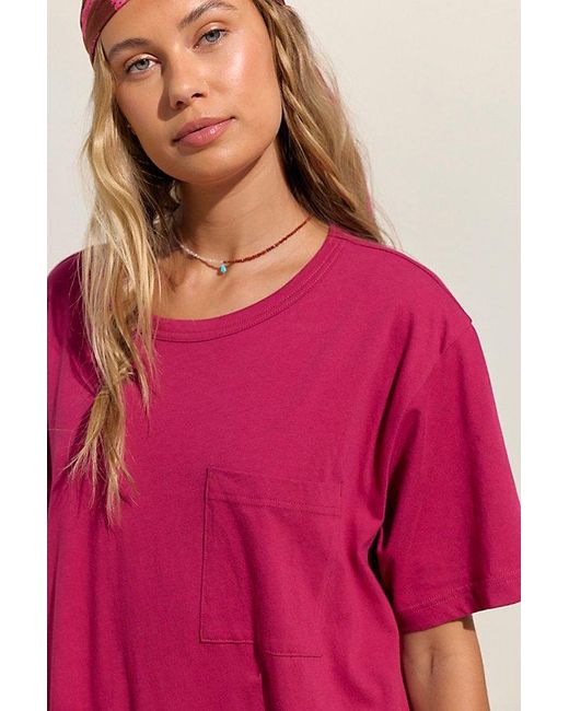 free-est Pink Shorebound Cotton-Jersey Mini Dress By