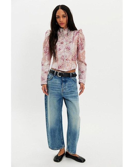 Anna Sui Red Victorian Satin Jacket