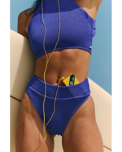 Rhythm Blue Wave Break High-Waisted Surf Bottoms