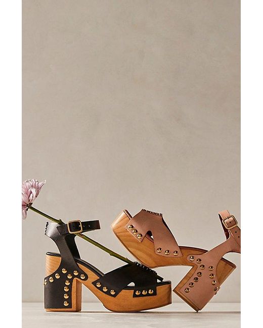 Free People Brown Cecily Clogs