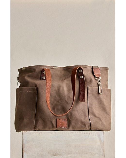 Free People Brown Preston Canvas Bag