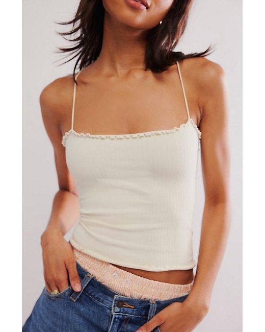 Free People White Better This Way Cami