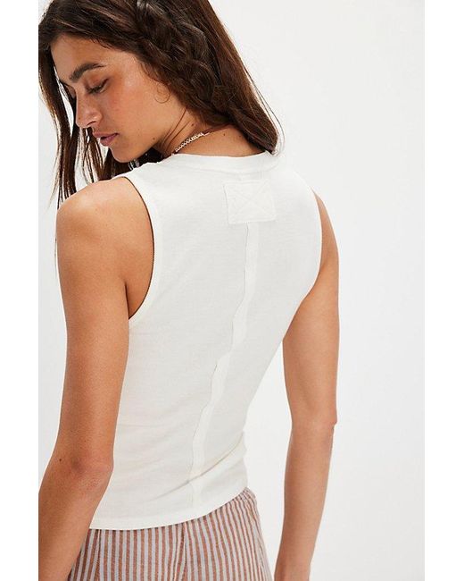 Free People White Jamie Henley Tank