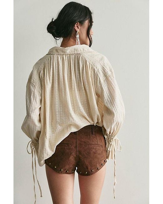 Free People Brown We The Free The Cool Kid Suede Micro Shorts