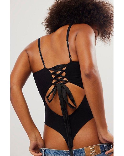 Free People Black Love To Love You Bodysuit