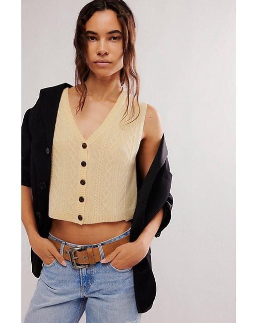 Free People Natural Beatrice Cashmere Vest