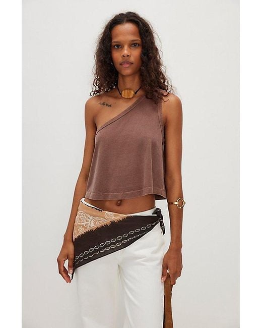 Free People Brown We The Free Sunny One-Shoulder Tank Top
