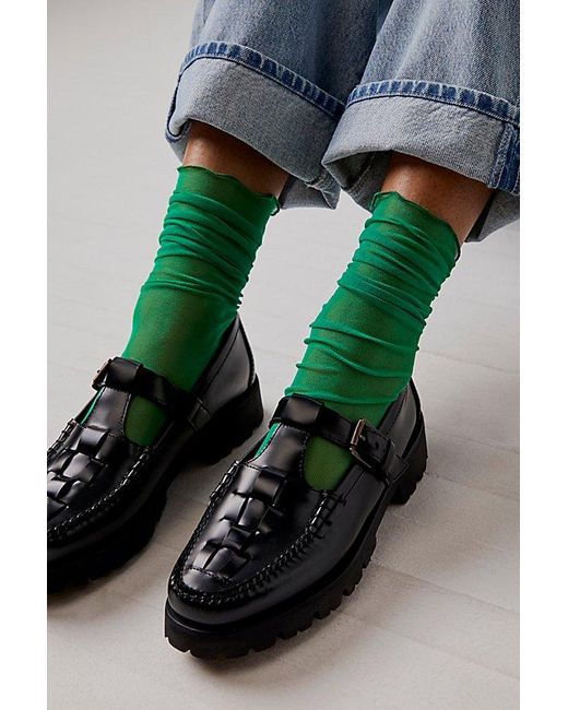 Only Hearts Green Tulle Crew Socks