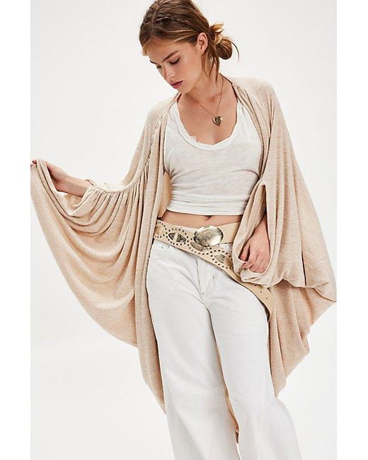 Free People White Oversized Cocoon Duster Top