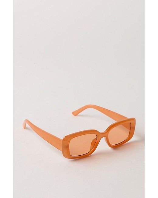Free People Green Frankie Rectangle Sunglasses