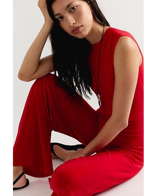 Norma Kamali Red Sleeveless Jumpsuit