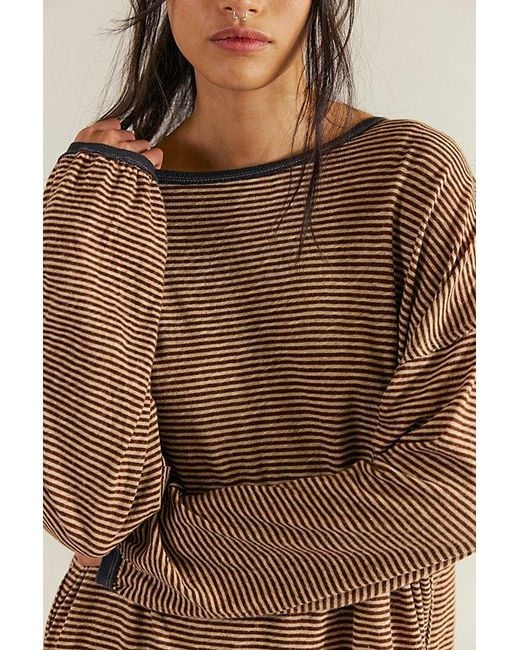Free People Natural Veronica Striped Tee
