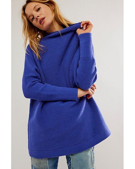 Free People Ottoman Slouchy Tunic Jumper At In Spectrum Blue, Size: Xs
