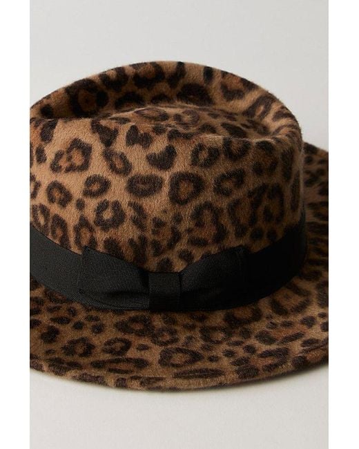 Free People Brown Carmen Leopard Brim Hat