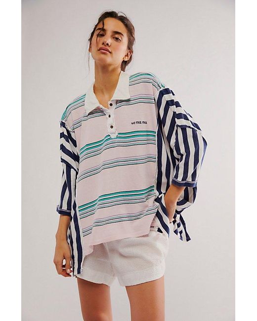 Free People Multicolor Schools Out Polo