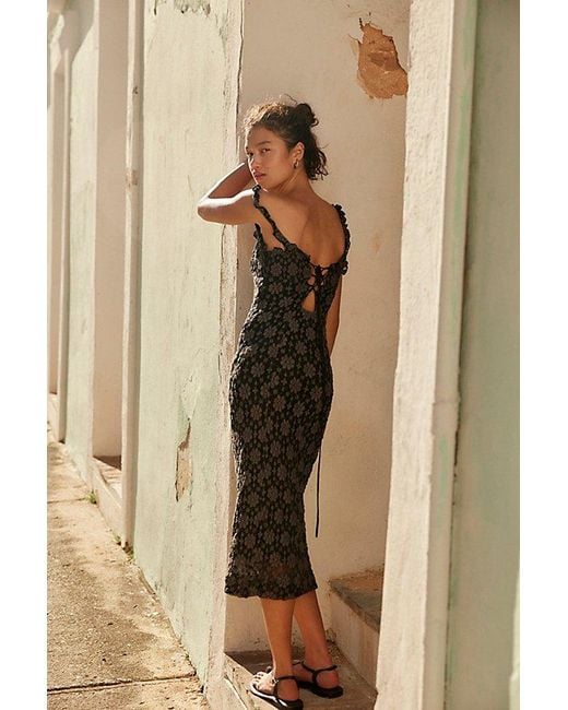 Free People Lucinda Lace Midi Dress in Black | Lyst Free People Lucinda Lace Midi Dress in Black | Lyst
