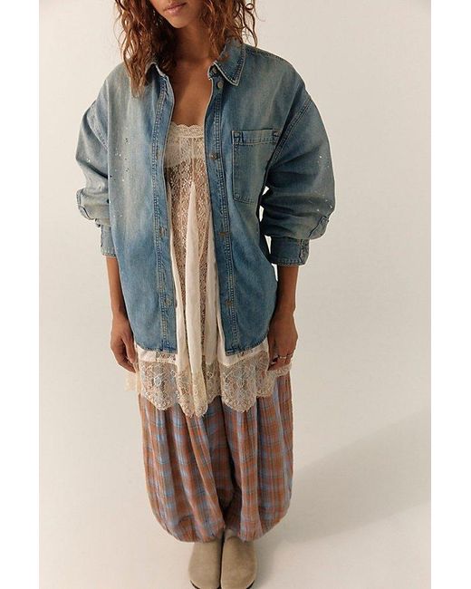 Free People Multicolor Rally Cocoon Button Down Top